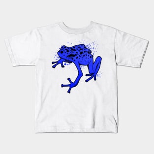 Frog drawing - Blue poison dart frog Kids T-Shirt